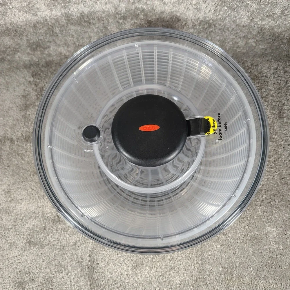 OXO SoftWorks Salad Spinner Clear Black Pump Action Kitchencore Unisex Large